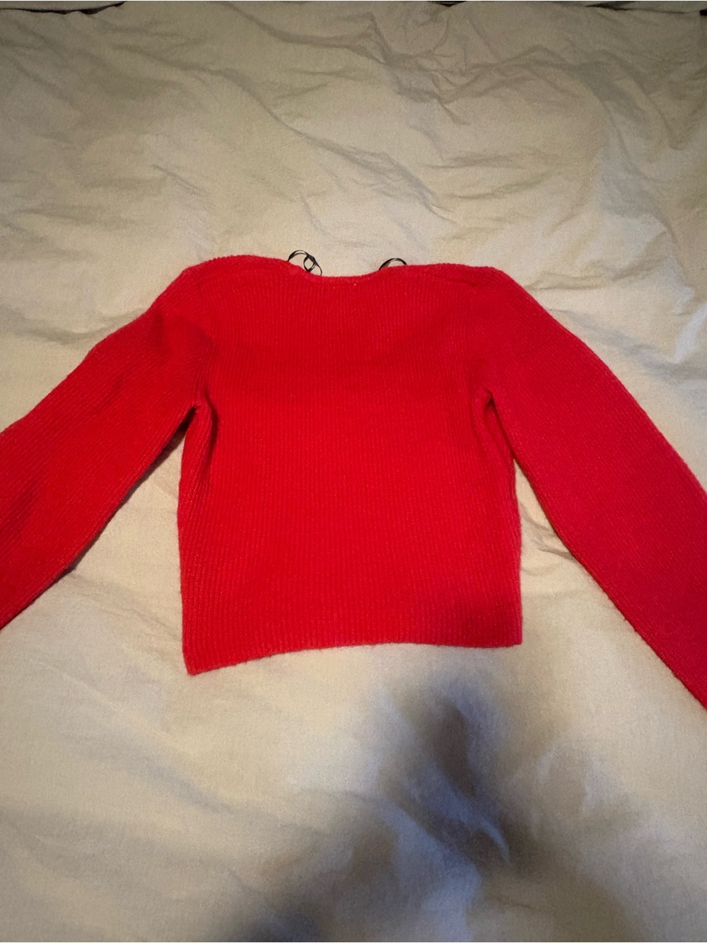 H&M Red Square-Neck Ribbed Knit Sweater - Picture 8 of 10